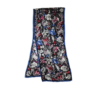 OSCAR DE LA RENTA Bufanda Rectángulo Multicolor Estampado Floral Logo 50” Foto 1 de 4