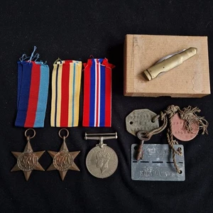 8th Hussars Royal Armoured Corps POW Tobruk 1941 WW2 Medal Group ID Discs - Picture 1 of 23