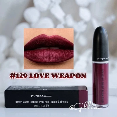 MAC Retro MATTE Liquid LIPCOLOUR Lip Color - 129 LOVE WEAPON - New in Box - RARE - Image 1 of 4