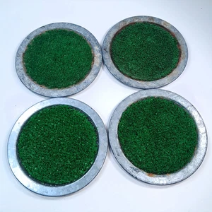 Juego de 4 posavasos Pottery Barn césped césped fútbol béisbol golf deportes acero metal - Imagen 1 de 9