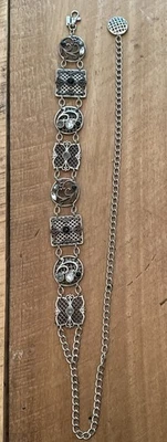 CHICO's Vintage Style Silver Color Chain Belt Rhinestone  Waist Hip Jewelry BOHO - Image 1 of 4