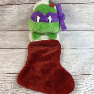 VTG Teenage Mutant Ninja Turtles Christmas Stocking 1990’s Donatello Plush - Picture 1 of 10
