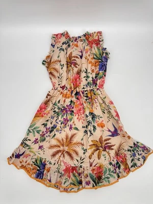 Zimmermann Tropicana Ruffle Sleeve Dress Kids Floral Print Cotton Girls Sz 10 - Image 1 of 4