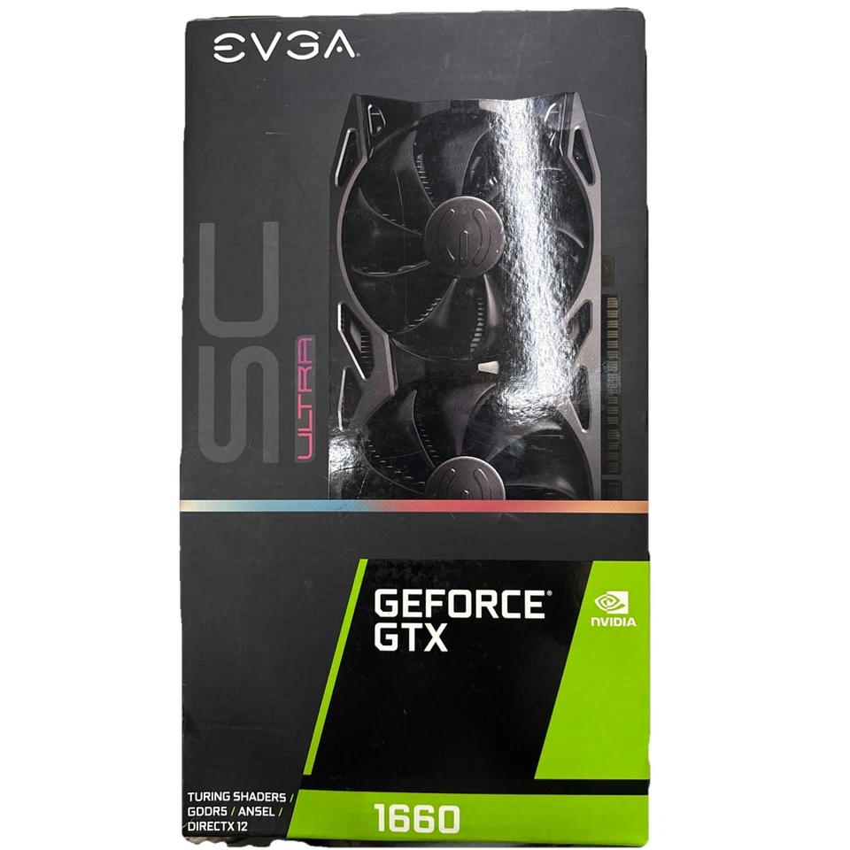 EVGA 06G-P4-1067-KR GeForce GTX 1660 SC Ultra Gaming 6GB GDDR5 Doble Ventilador Gráficos Foto 1 de 4
