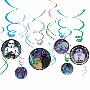 Star Wars Swirl Hanging Decorations - 6 Pack - Party Supplies for Kids' Birthday - Picture 1 of 2
