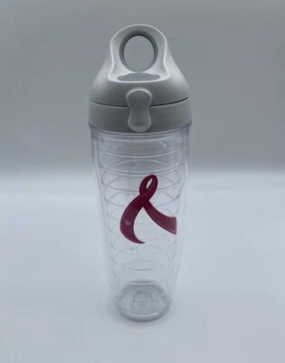 Tervis Pink Satin Breast Cancer Awareness Ribbon 24 oz Water Bottle w/Gray Lid - Image 1 of 4