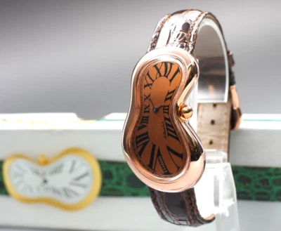 Salvador Dalí Exaequo Softwatch 29mm Reloj de Cuarzo Oro Rosa Raro Juego de Caja - Imagen 1 de 4