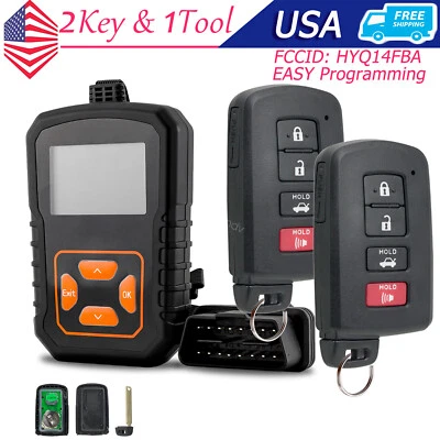 2 for Toyota Avalon Camry Corolla Remote Key Fob & OBD Program Kit 281451-0020 G - Image 1 of 4