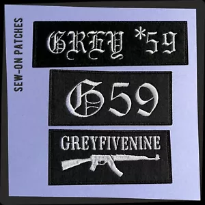 GreyFiveNine AK 47 patch embroidered GREY59, G59 logo symbol - Picture 1 of 4