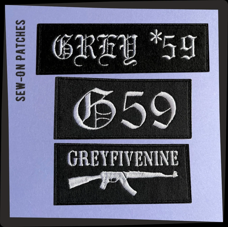 GreyFiveNine AK 47 patch embroidered GREY59, G59 logo symbol - Image 1 of 1