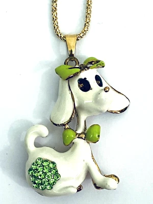 Betsey Johnson ADORABLE CANICHE PERRO Collar con Colgante 26" Cadena con Etiquetas Regalo Foto 1 de 4