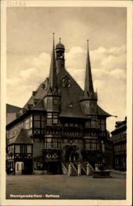 RDA sello ferroviario tren 452 en postal postal postal del ayuntamiento de WERNIGERODE - Imagen 1 de 2