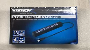 Sabrent 13 Port High Speed USB 2.0 Hub with Power Adapter and 2 Switches HB-U14P - Picture 1 of 2