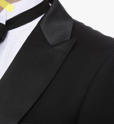 Paul Lorenzo Mens 40 Regular Fit Peak Lapel Tailcoat Tuxedo Bl New With Tags HC - Image 1 of 4