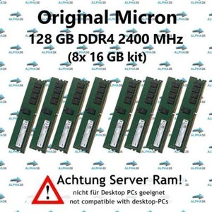 Micron 128 GB (8x 16 GB) ECC DDR4-2400 Supermicro X10SDV-7TP4F Server RAM - Picture 1 of 1