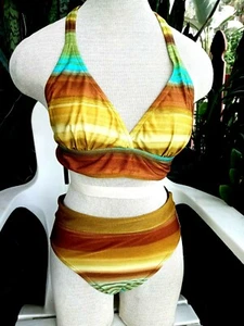  LIQUID BLUE GIRL YOUTH  Multicolor (2PC) BIKINI SET ;  SIZE  MEDIUM - Picture 1 of 8