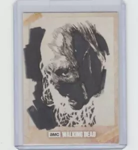 WALKING DEAD EVOLUTION WALKER SKETCH CARD BY ACCLAIMED ARTIST ROB TERANISHI #2 - Picture 1 of 2