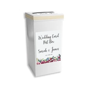 Hochzeitskarte Postbox Hochzeitsempfang burgunderfarbene Blumen Geschenkkarte Postbox 1820 - Bild 1 von 1