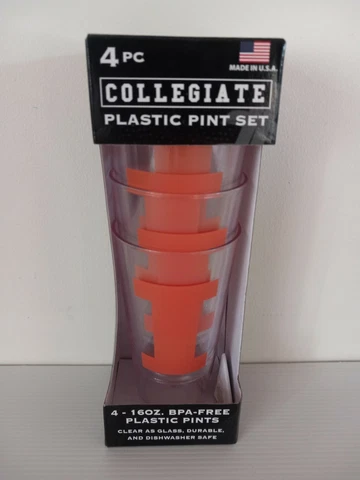 University Of Illinois Illini Pack Boxed Plastic Pint  Set 16 Oz Collegiate NCAA Cover