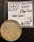 1897 Philippines 1 Peso Silver World Coin. (1st year Of issue) ENN Coins