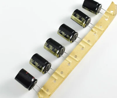 6pcs Imported Original Panasonic FC Audio Capacitor 50V  1000UF Black Gold - image 1 of 4