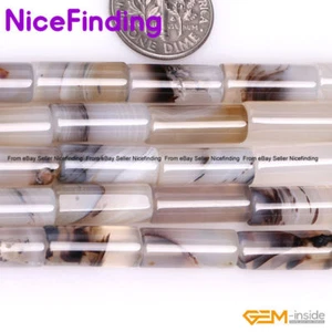 Natural Stone Agate Onyx Column Gemstone Beads For Jewelry Making Strand 15" DIY - Picture 1 of 25