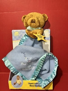 2003 VTG Prayer Friends Bright Inspirations Plush Bear Lovey for Boys NO SOUND - Picture 1 of 5