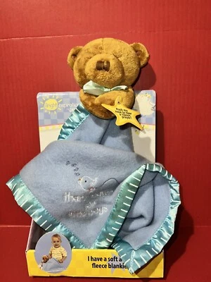 2003 VTG Prayer Friends Bright Inspirations Plush Bear Lovey for Boys NO SOUND - Image 1 of 4