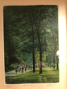 Harold Altman Framed Etching Signed in Pencil titled "Park 1983" - Picture 1 of 12