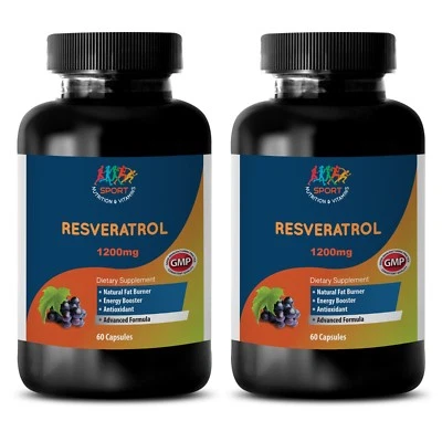 Grape Seed - RESVERATROL SUPREME 1200MG - Boosts Metabolism for Fat Burn - 2B - Image 1 of 4