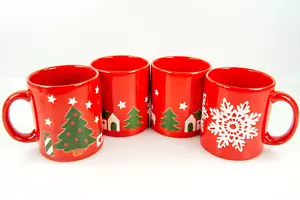 Waechtersbach Germany Weihnachtstassen Kaffeetassen Teddybär Schneeflocken Rentier - Bild 1 von 5
