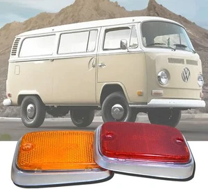 VW T2 Buses Volkswagen Minibus Van Side Indicator and Break Lamp Lens Set - Foto 1 di 10