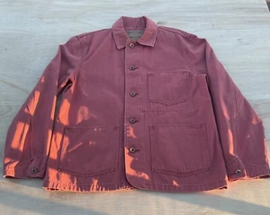 GAP Work-Force Giacca Denim Manica Lunga Cappotto Lavoro Bottoni Uomo Rosa TAGLIA M - Foto 1 di 5