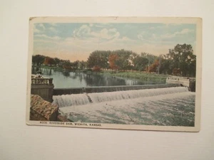 Wichita Kansas Postcard Riverside Dam 1921 KS - Picture 1 of 2