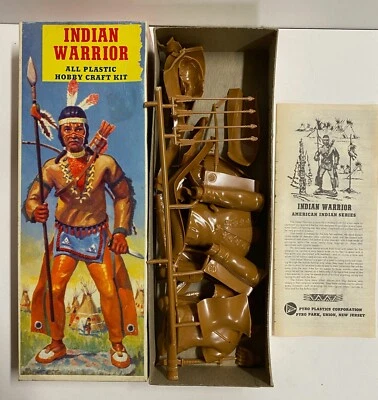 1950s PYRO PLASTICS INDIAN WARRIOR MODEL KIT - OLD STORE STOCK MIB.. - Image 1 of 4