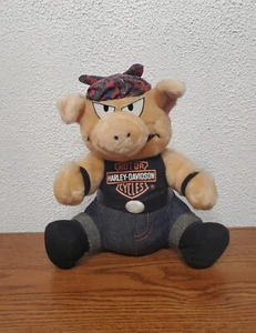 Vintage 1993 Plush Harley Davidson Biker Hog Stuffed Animal 10" Tall - Picture 1 of 7
