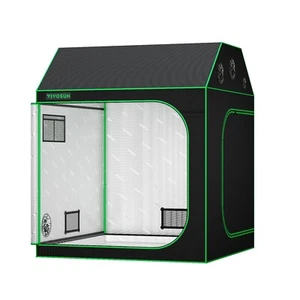 VIVOSUN 5x5ft Roof Grow Tent Mylar Hydroponic Room 60"x60"x72" w/ Floor Tray - Picture 1 of 9