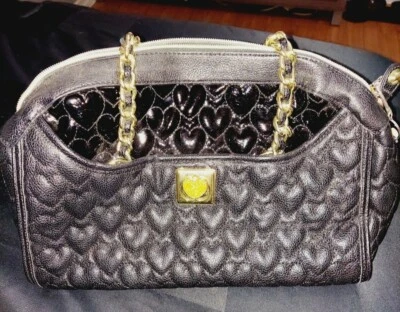 Betsy Johnson Bolso de Mano Negro Nuevo Lujo Auténtico  Foto 1 de 4