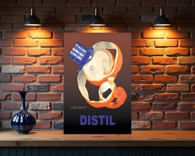 Figura de cáscara de naranja destilada con letrero de metal pesado sombrero de copa - 24"x16" (60x40 cm) Foto 1 de 4