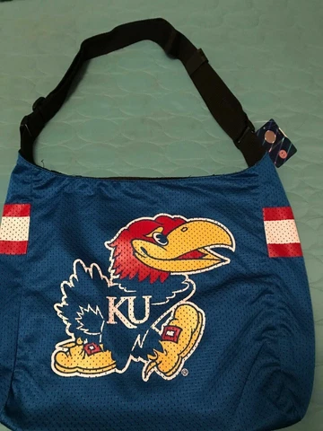 UNIVERSITY OF KANSAS JAYHAWKS JERSEY TOTE BAG PURSE COMPUTER BAG NEW Cover