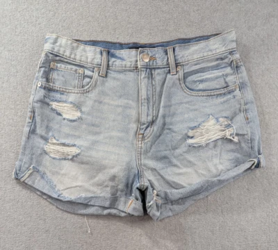 Aeropostale Denim Shorts Womens Size 12 Blue Distressed Cut Off Whiskers - Image 1 of 4