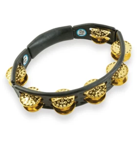 LP Cyclops Tambourines, Black, Dimpled Brass, Handheld - Picture 1 of 1