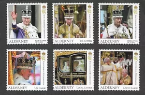 JUEGO REY CHARLOS III CORONACIÓN ALDERNEY MNH 2023 REALEZA - Imagen 1 de 1