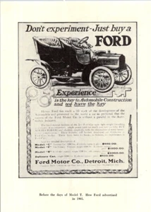 Ford 1905 Ad Reproduction 1938 Print Ad - Picture 1 of 1