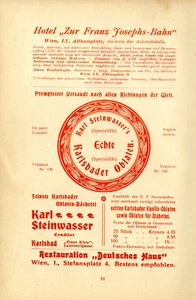K. Steinwasser Karlsbad Oblaten Eisenbahn Wörgel- Zürich Restaurationswagen 1902 - Bild 1 von 2