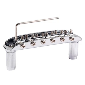 Metal Chrome Guitar Bridge Assembly For Folk Wooden Guitar 6 String Guitar K - Picture 1 of 5