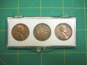 1959 3 PIECE UNCIRCULATED RED CENT PENNIES 2 LINCOLN (P & D) + 1 CANADIAN CENT - Picture 1 of 2