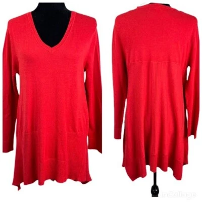 Túnica suéter suave asimétrica roja para mujer Westbound XL nueva con etiquetas Foto 1 de 4