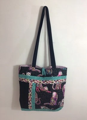 Стеганый кот сумка с короткими ручками наплечная сумка очаровательный - Изображение 1 из 4