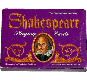 Vtg Shakespeare Plays Playing Cards Deluxe Double Bridge 2 Decks Hamlet - Picture 1 of 5